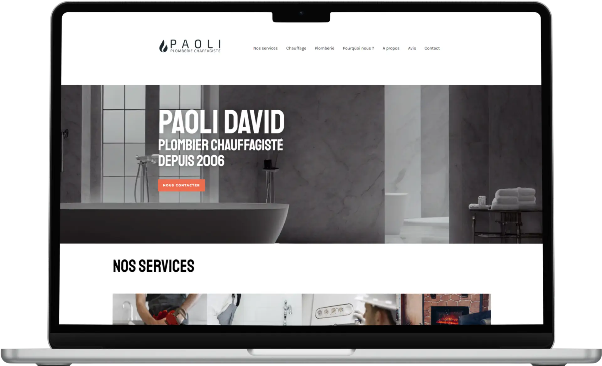 Mockup site web Paoli David - Plomberie Chauffagiste à Paris par Paoli Studio